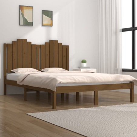 vidaXL Estructura de cama madera maciza de pino marrón miel 120x200 cm
