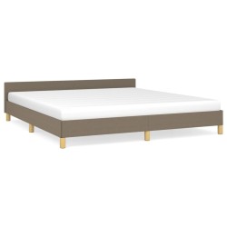 vidaXL Estructura de cama con cabecero de tela gris taupe 180x200 cm