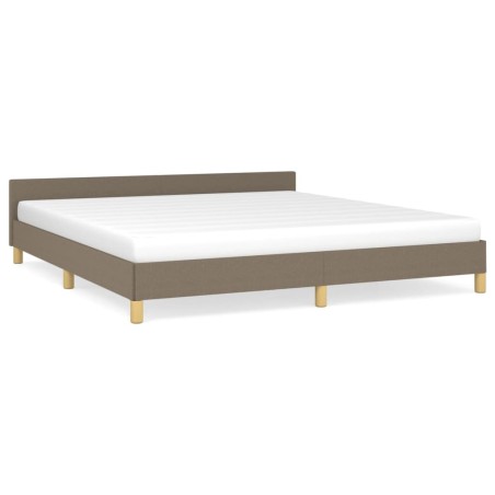 vidaXL Estructura de cama con cabecero de tela gris taupe 180x200 cm