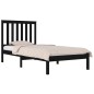 vidaXL Estructura de cama madera maciza pino negra 75x190 cm