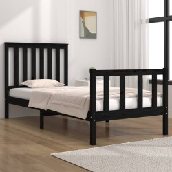 vidaXL Estructura de cama madera maciza de pino negro 75x190 cm