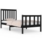 vidaXL Estructura de cama madera maciza de pino negro 75x190 cm