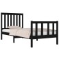 vidaXL Estructura de cama madera maciza de pino negro 75x190 cm