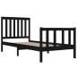 vidaXL Estructura de cama madera maciza de pino negro 75x190 cm