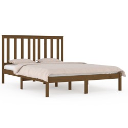 vidaXL Estructura de cama madera maciza de pino marrón miel 200x200 cm