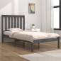 vidaXL Estructura de cama madera maciza de pino gris 90x200 cm