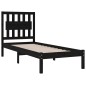 vidaXL Estructura de cama individual madera maciza negra 90x190 cm