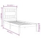 vidaXL Estructura de cama individual madera maciza negra 90x190 cm