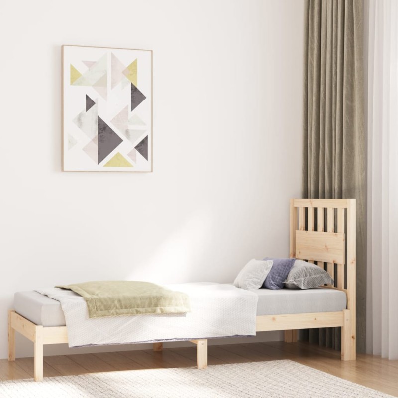vidaXL Estructura de cama madera maciza de pino 75x190 cm vidaXL Estructura de cama madera maciza de pino 75x190 cm