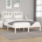vidaXL Estructura de cama de madera de pino maciza blanca 140x190 cm vidaXL Estructura de cama de madera de pino maciza blanca 140x190 cm