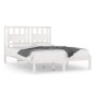 vidaXL Estructura de cama de madera de pino maciza blanca 140x190 cm vidaXL Estructura de cama de madera de pino maciza blanca 140x190 cm