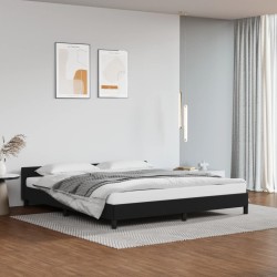 vidaXL Estructura de cama con cabecero cuero sintético negro 160x200cm