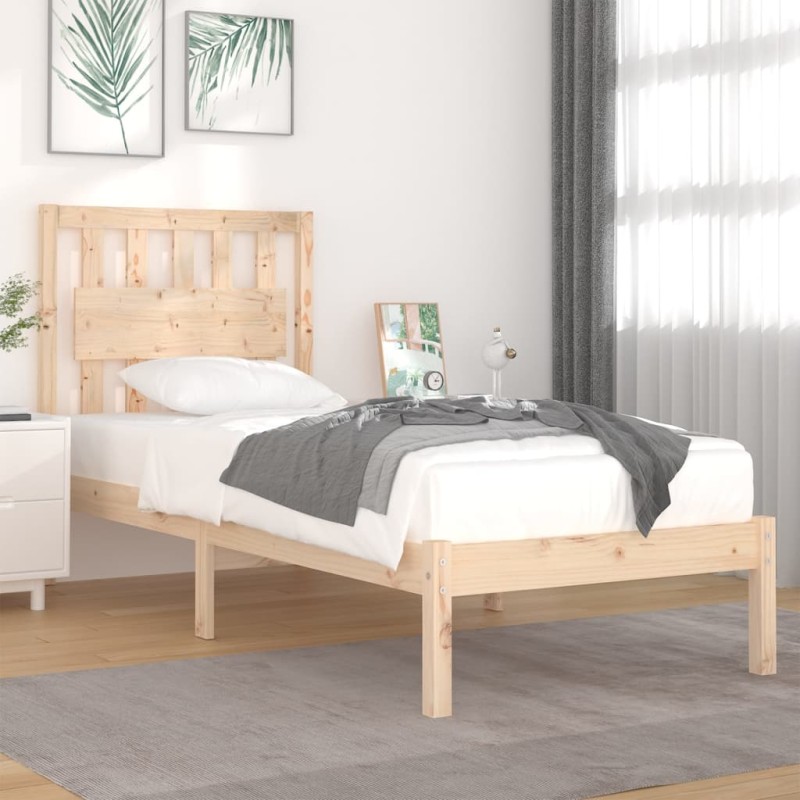 vidaXL Estructura de cama madera maciza de pino 100x200 cm vidaXL Estructura de cama madera maciza de pino 100x200 cm