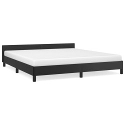 vidaXL Estructura de cama con cabecero cuero sintético negro 160x200cm
