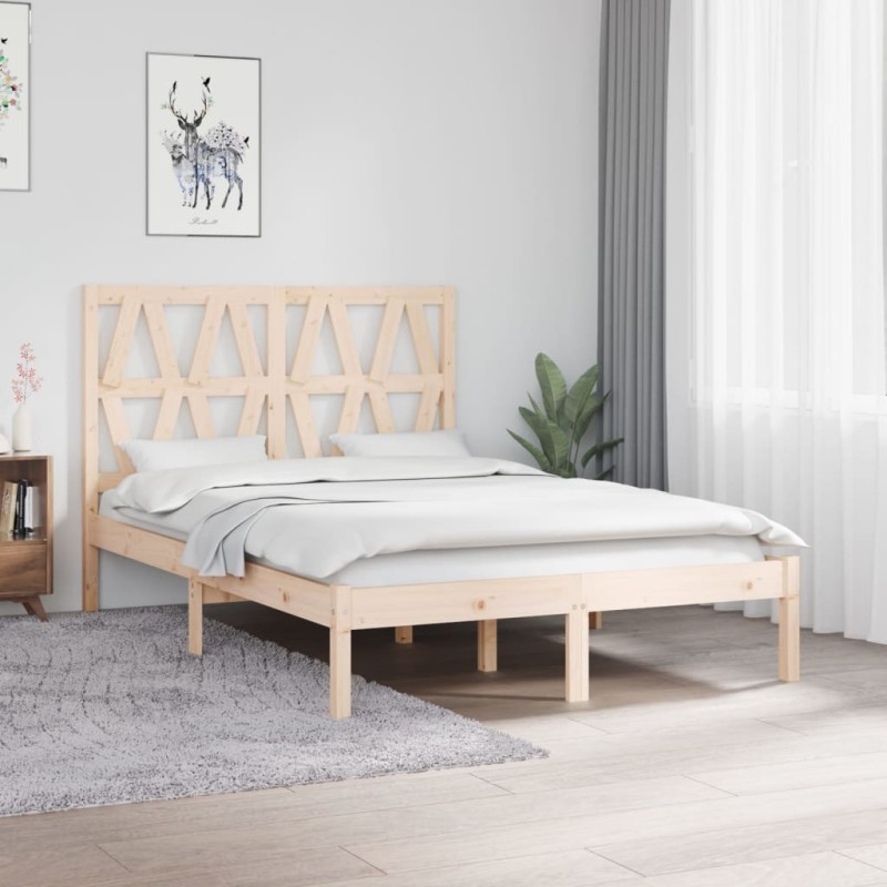 vidaXL Estructura de cama madera maciza de pino 120x190 cm vidaXL Estructura de cama madera maciza de pino 120x190 cm