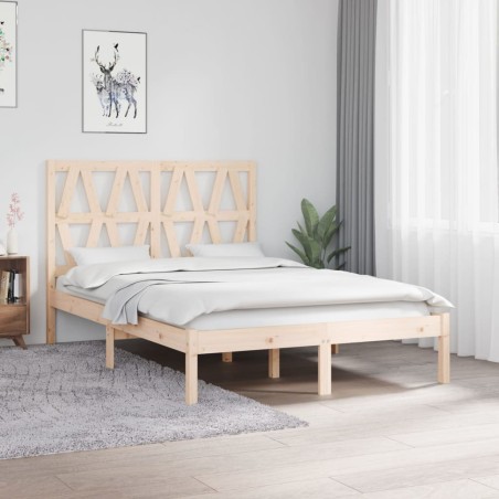 vidaXL Estructura de cama madera maciza de pino 120x190 cm