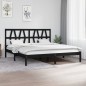 vidaXL Estructura de cama madera maciza de pino negra 180x200 cm