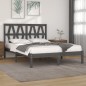 vidaXL Estructura de cama de madera maciza de pino gris 200x200 cm