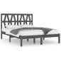 vidaXL Estructura de cama de madera maciza de pino gris 200x200 cm