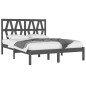 vidaXL Estructura de cama de madera maciza de pino gris 200x200 cm