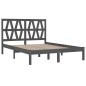 vidaXL Estructura de cama de madera maciza de pino gris 200x200 cm