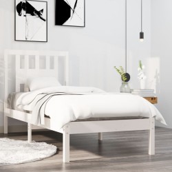 vidaXL Estructura de cama individual madera maciza blanco 90x190 cm