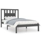 vidaXL Estructura de cama de madera maciza de pino gris 100x200 cm vidaXL Estructura de cama de madera maciza de pino gris 100x200 cm