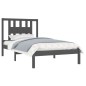 vidaXL Estructura de cama de madera maciza de pino gris 100x200 cm vidaXL Estructura de cama de madera maciza de pino gris 100x200 cm