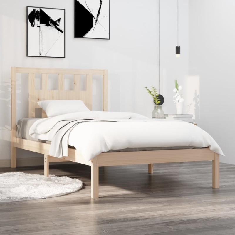 vidaXL Estructura de cama de madera maciza de pino 90x200 cm vidaXL Estructura de cama de madera maciza de pino 90x200 cm