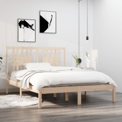 vidaXL Estructura de cama madera maciza de pino 140x190 cm