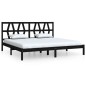 vidaXL Estructura de cama de madera maciza de pino negro 200x200 cm