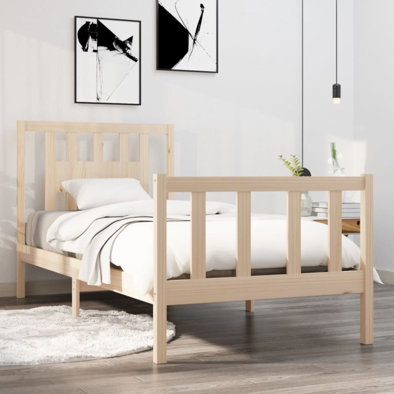 vidaXL Estructura de cama madera maciza 75x190 cm vidaXL Estructura de cama madera maciza 75x190 cm