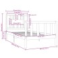 vidaXL Estructura de cama madera maciza 75x190 cm vidaXL Estructura de cama madera maciza 75x190 cm