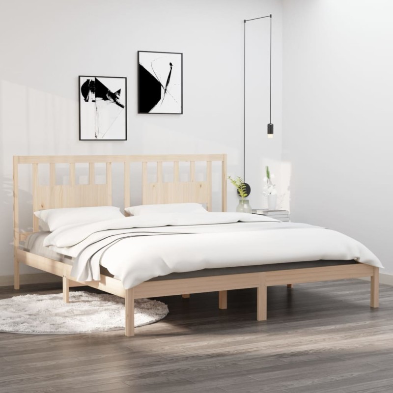 vidaXL Estructura de cama de madera maciza de pino 200x200 cm vidaXL Estructura de cama de madera maciza de pino 200x200 cm