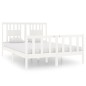 vidaXL Estructura de cama doble madera maciza blanca 135x190 cm vidaXL Estructura de cama doble madera maciza blanca 135x190 cm