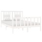vidaXL Estructura de cama doble madera maciza blanca 135x190 cm vidaXL Estructura de cama doble madera maciza blanca 135x190 cm