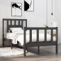 vidaXL Estructura de cama individual madera maciza gris 90x190 cm vidaXL Estructura de cama individual madera maciza gris 90x190 cm