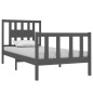 vidaXL Estructura de cama individual madera maciza gris 90x190 cm vidaXL Estructura de cama individual madera maciza gris 90x190 cm