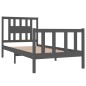 vidaXL Estructura de cama individual madera maciza gris 90x190 cm vidaXL Estructura de cama individual madera maciza gris 90x190 cm