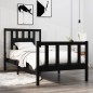 vidaXL Estructura de cama individual madera maciza negra 90x190 cm