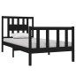 vidaXL Estructura de cama individual madera maciza negra 90x190 cm