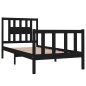 vidaXL Estructura de cama individual madera maciza negra 90x190 cm