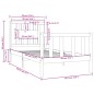 vidaXL Estructura de cama individual madera maciza negra 90x190 cm