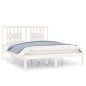 vidaXL Estructura de cama de madera maciza de pino blanco 160x200 cm