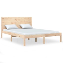 vidaXL Estructura de cama madera maciza de pino 140x190 cm