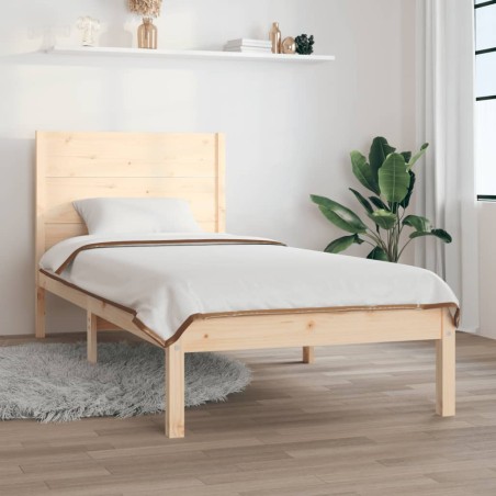 vidaXL Estructura de cama de madera maciza de pino 90x200 cm