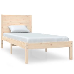vidaXL Estructura de cama de madera maciza de pino 90x200 cm