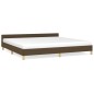 vidaXL Estructura de cama con cabecero de tela marrón oscuro 200x200cm vidaXL Estructura de cama con cabecero de tela marrón oscuro 200x200cm