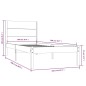 vidaXL Estructura de cama madera maciza de pino marrón miel 100x200 cm