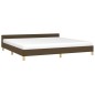vidaXL Estructura de cama con cabecero de tela marrón oscuro 200x200cm vidaXL Estructura de cama con cabecero de tela marrón oscuro 200x200cm